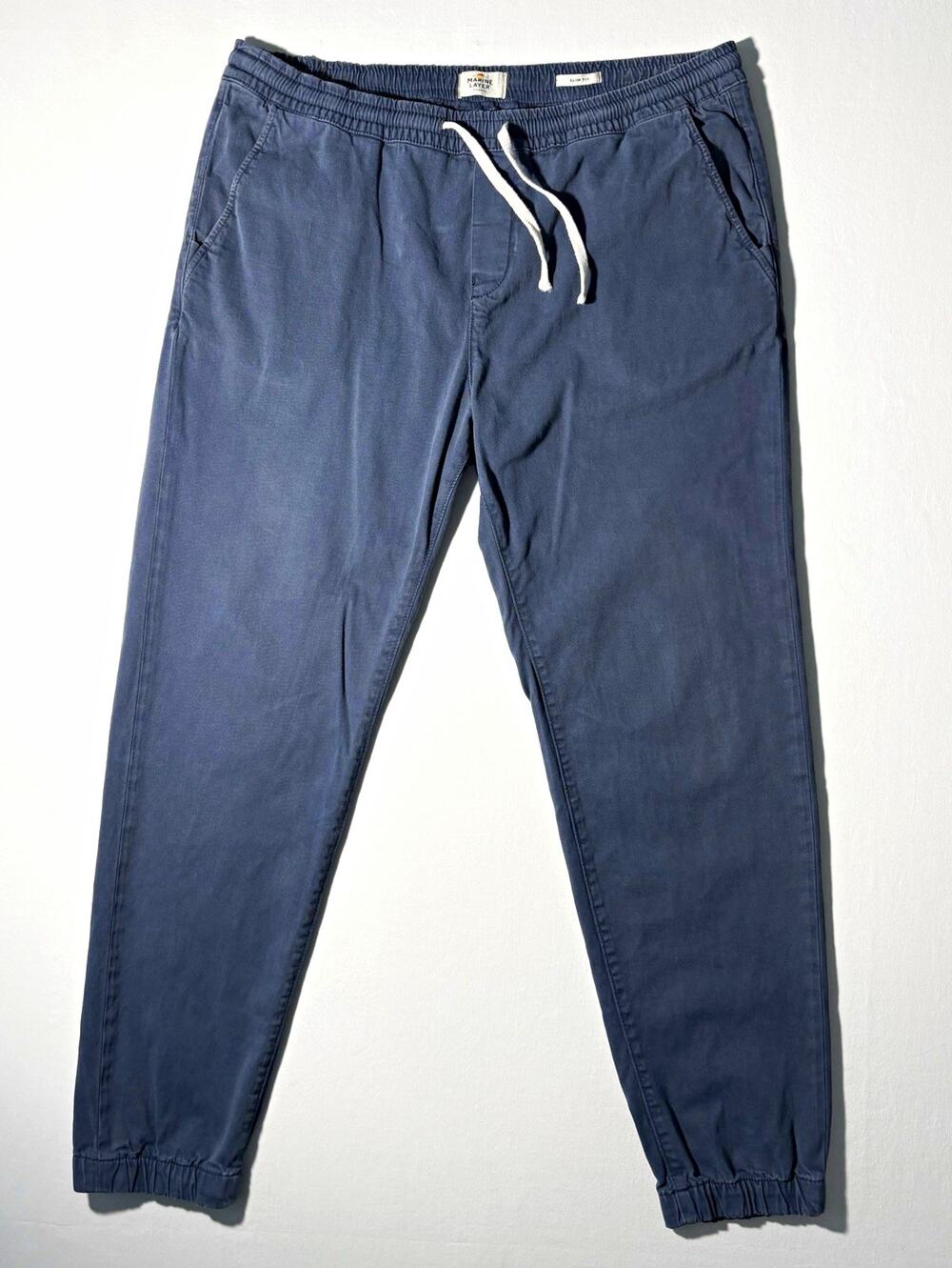 Marine Layer Slim Fit Jogger Pants Men’s XL Drawstring Blue Cotton Coastal